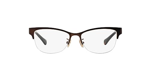 Coach HC5066 Prescription Eyewear Frames, Satin Brown/Demo Lens, 53 mm