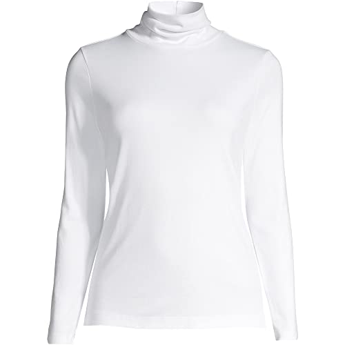 Lands' End Women s Shaped Supima Turtleneck White Regular Large