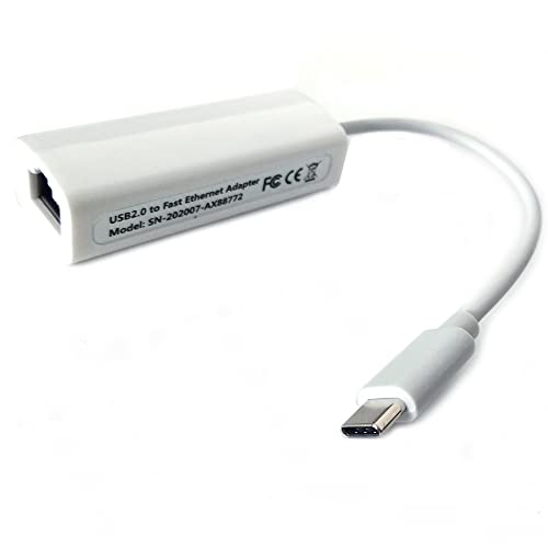 USB-C to Ethernet Adapter,Type-C to RJ45 LAN 10 100 Network Wired Adapter Compatible with Nintendo Switch Wii Wii U MacBook Surface Notebook PC Windows XP Vista Mac/Linux ASIX AX88772 Chipset
