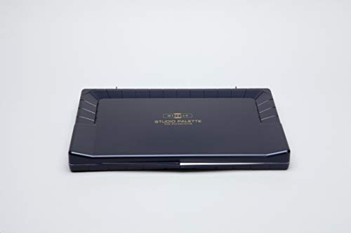 Mijello Studio Watercolor Palette, 55 Paint Wells, Blue, Foam Dauber Included, 14.4' X 1.5' X 9.13', 1