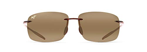 Maui Jim Men's and Women's Breakwall Polarized Rimless Sunglasses, Rootbeer/HCL Bronze, Medium