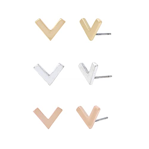 Chevron Stud Earrings Set
