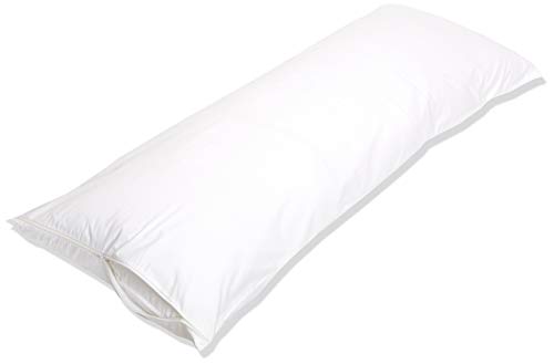 Amazon Basics 100% Cotton Hypoallergenic Pillow Protector Case Body, White, 55' L x 21' W