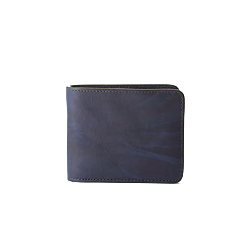 Leather Studio Third Kare Bifold Wallet, Dark Indigo