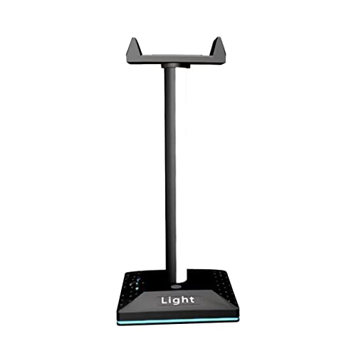 RGB Gaming Headphone Stand Headphone Holder PC Gaming Accessories Gift For Gamers Desktop Desk Game Earphone Accessories Dish Drying Racks for Kitchen Sink (Black, One Size)