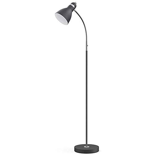LEPOWER Floor Lamp, Metal Standing Lamp with Adjustable Gooseneck, Heavy Metal Base, Reading Pole Lamp for Office, Black Floor Lamps for Bedroom, Living Room