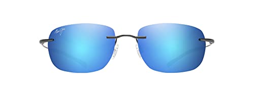 Maui Jim Men's and Women's Nanea Polarized Rimless Sunglasses, Gunmetal/Blue Hawaii, Medium