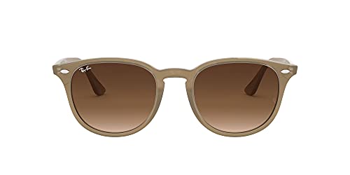 Ray-Ban RB4259F Low Bridge Fit Round Sunglasses, Opal Beige/Brown Gradient, 53 mm