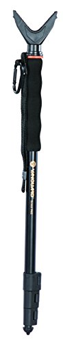 Vanguard Scout M62 Gun Pod With V Shaped Rotating Yoke, Quick Flip Leg Locks, Foam Hand Grip With Wrist Strap and Carabiner , Black