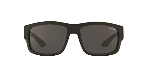 Arnette Men's An4221 Grifter Rectangular Sunglasses, Fuzzy Black/Dark Grey, 62 mm