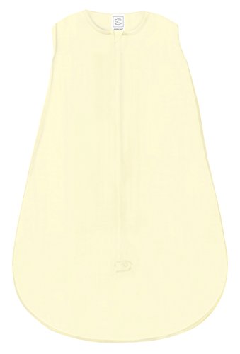 SwaddleDesigns Cotton Sleeping Sack, Pastel Yellow, Small 0-6 Months, Wearable Blanket with 2-way Zipper