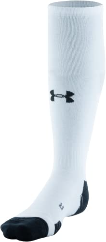 Under Armour Adult Team Over-The-Calf Socks, 1-Pair, White/Black/Black, Large