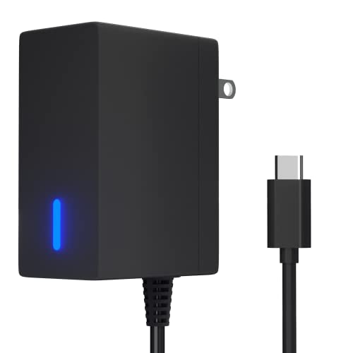 Charger for Nintendo Switch, AC Adapter Charger for Nintendo Switch/Switch Dock/Pro Controller, Fast Travel Wall Charger with 5FT USB Type C Cable Power Supply, Support TV Mode