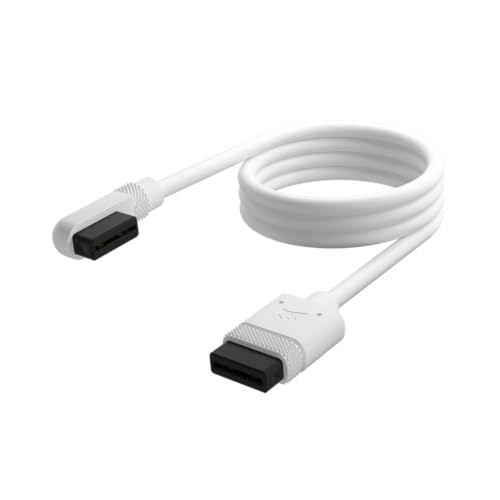 Corsair iCUE Link Slim Cable - 600mm Straight/Slim 90° - White