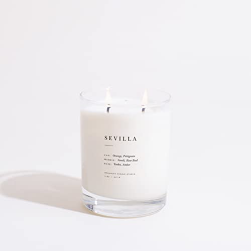 Brooklyn Candle Studio Sevilla Escapist Candle | Luxury Scented Candle, Vegan Soy Wax, Hand Poured in The USA | 70 Hour Slow Burn Time | 13 oz