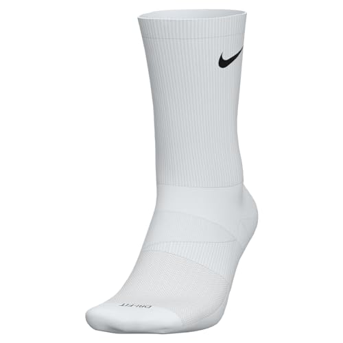 Nike Men's Everyday Plus Cushion Crew Socks (Medium, White/Black)