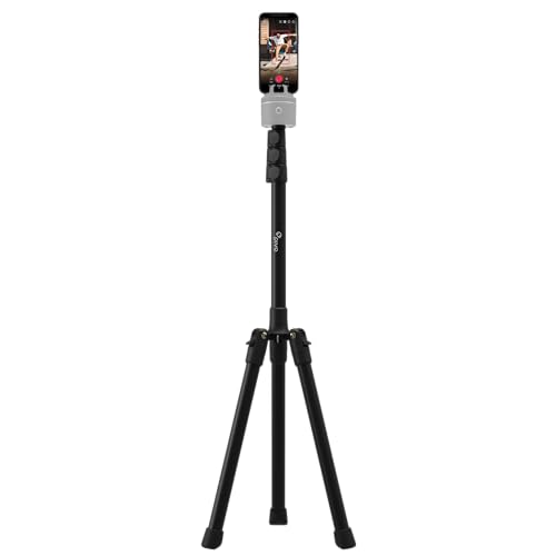Pivo Tripod - Portable 63-inch Stand Aluminum Lightweight for Smartphone and Camera with Universal 1/4' Thread 3 Level Option for Action Camera, DSLR & Pivo Pods