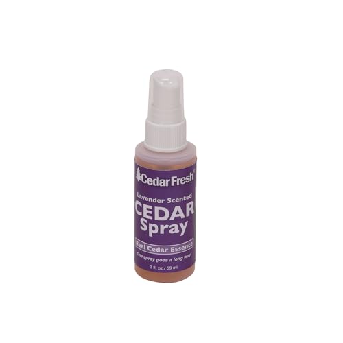 Household Essentials CedarFresh 84802 Cedar Power Spray with Lavender Essence Scent | Protects Closets | Restores Scent to Cedar Wood Accessories | 2 fl. oz. , Purple