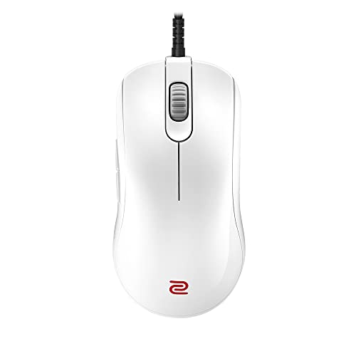 BenQ Zowie FK2-B Special Edition V2 White Symmetrical Gaming Mouse for Esports |Regular Weight | Paracord Cable & 16-Step Scroll | Driverless | Glossy Coating | Medium Size