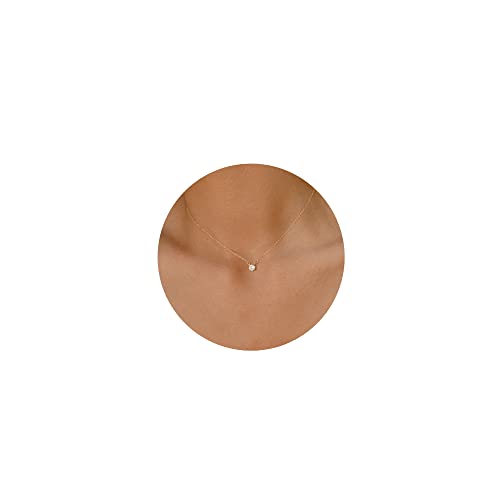 Tewiky ,Diamond Solitaire Pendant Necklace 14k Gold Plated Cubic Zirconia Choke Necklaces Cute Tiny Gold Rhinestone Dainty Gold Necklace for Women Girls Gifts