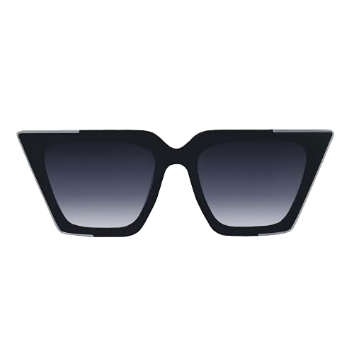 TOPFOXX - The CEO Faded Black - Square Oversized Sunglasses for Women with UV400 Protection