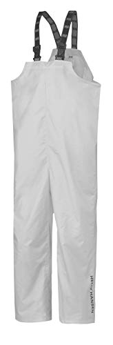 Helly-Hansen Workwear Waterproof Processing Bib Pants for Men Made from PVC-Coated Polyester with Adjustable Suspenders, White - X-Large
