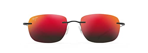 Maui Jim Men's and Women's Nanea Polarized Rimless Sunglasses, Matte Black/Hawaii Lava , Medium