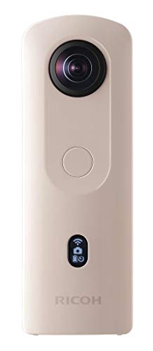 Ricoh Theta SC2 BEIGE 360°Camera 4K Video with Image Stabilization High Image Quality High-Speed Data Transfer Beautiful Portrait Shooting with Face Detection Thin & Lightweight For iPhone, Android
