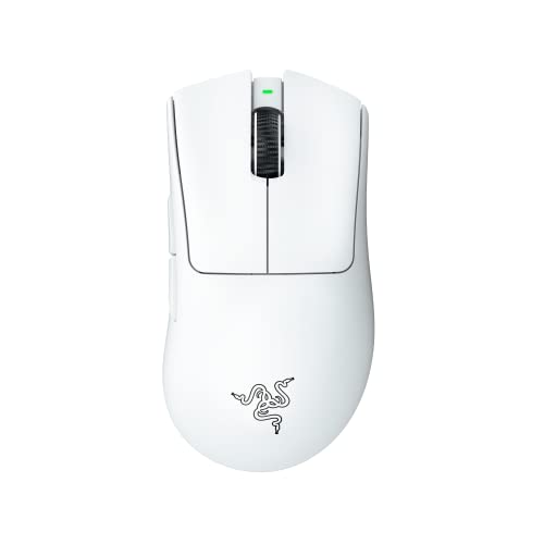 Razer DeathAdder V3 Pro Gaming Mouse: 64g Ultra Lightweight - Focus Pro 30K Optical Sensor - Fast Optical Switches Gen-3 - HyperSpeed Wireless - 5 Programmable Buttons - 90 Hr Battery - White