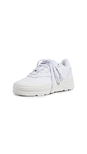 Reebok Women's Club C Double Geo Sneaker, White/Chalk, 7.5