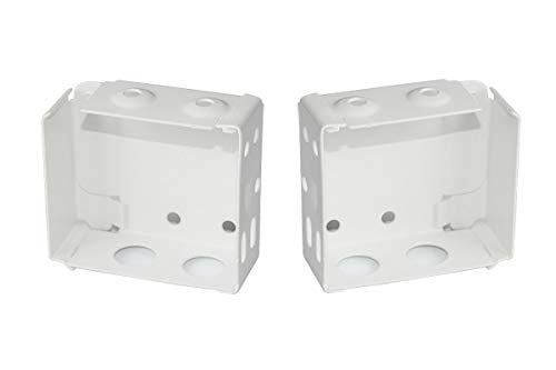 Cutelec 2pcs Box Mounting Bracket for High Profile Blinds 2inch White Color Window Blinds Headrail Holder Bracket