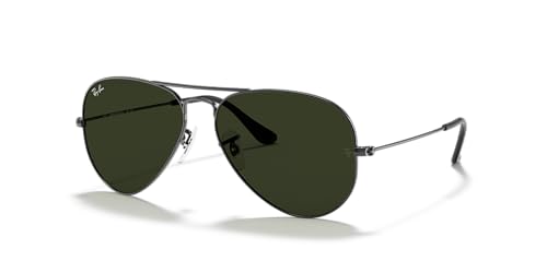 Ray-Ban RB3025 Classic Aviator Sunglasses, Gunmetal/G-15 Green, 58 mm