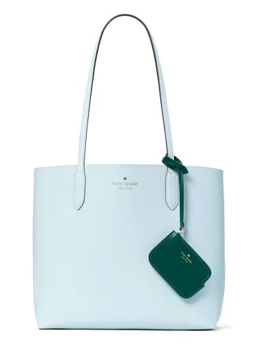 Kate Spade Ava Reversible Shoulder Tote + Coin Purse Frosty Sky Blue Green