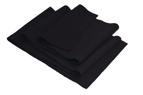 TinaKim Ribbing Knit Fabric,Waistbands Collar Cuffs Trim Material (Strip of Black, 40x8in)