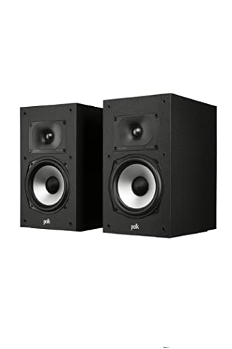 Polk Audio Monitor XT20 Pair of Bookshelf or Surround Speakers - Hi-Res Audio Certified, Dolby Atmos & DTS:X Compatible, 1' Terylene Tweeter & 6.5' Dynamically Balanced Woofer, Midnight Black