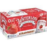 WATERLOO STRAWBERRY SPARKLING WATER CAN IN BOX 8 CT 96 OZ - 0819215020491