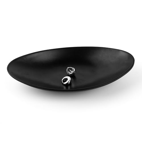 AUEAR, A5 Melamine Trinket Dish Decorative Jewelry Tray Dish Ring Holder Organizer for Jewelry Keys Food Safe Dishware Black (Ship)