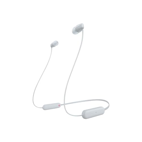 Sony WI-C100 Wireless in-ear Bluetooth Headphones with built-in microphone, White