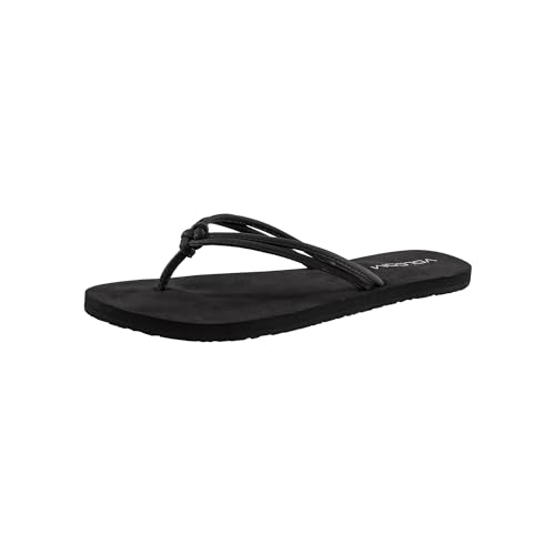 Volcom Women's Forever and Ever Flip Flop Sandal, Black Out-New, 8