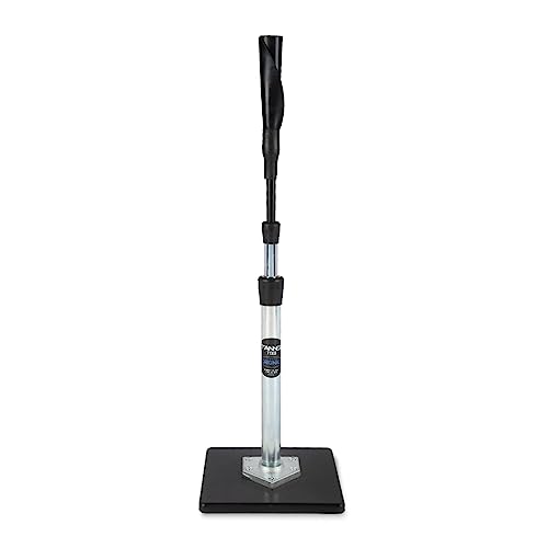 Tanner Tee The Original Professional - Style Baseball Tee Softball Adult Batting Tee with Durable Composite Base, Hand-rolled Flexible Rubber Ball Rest, Adjustable: 26' to 43', Durable Steel Stem