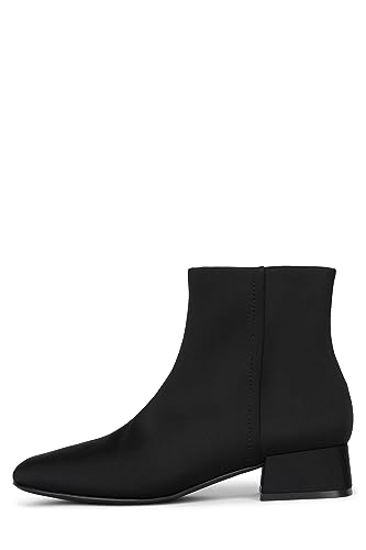 Jeffrey Campbell Katlyn Black Neoprene Block Heel Zipper Closure Fashion Boots (Black Neoprene, 8.5)