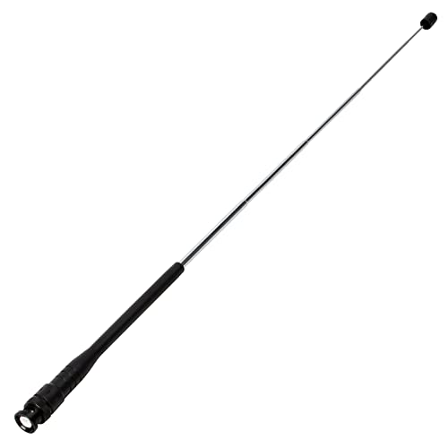 HYS BNC Amateur Telescopic Dual-Band VHF 144/UHF 430MHz 6.1inch-19.8inch Retractable Rod Antenna for Icom IC-2GAT IC-V8 IC-T7H Yaesu FT-530 Uniden BC125AT Portable Radio&Scanner