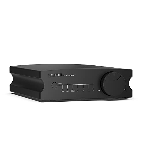aune X8 18th Anniversary Edition DAC/Hi-Res 768k/32bit DSD512, Op-Amp Replaceable, FPGA, USB/Coaxial/Optical in, RCA Preamp&Line Out/TRS Balanced Out, for PC/Phone OTG/Player/Transport (Black)