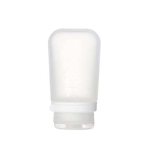 humangear GoToob+ (Medium) | Refillable Silicone Travel Bottle | Locking Lid | Food-Safe Material | Clear, Medium (2.5 fl.oz.; 74ml)