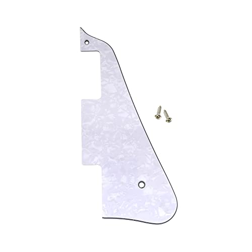 Musiclily Electric Guitar Pickguard for Epiphone Les Paul Standard Modern Style, 4Ply Pearl White