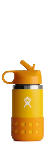 Hydro Flask 12 oz Kids Wide Mouth Straw Lid and Boot Canary