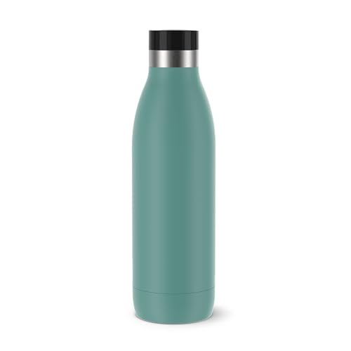 TEFAL BLUDROP Color Drinking Bottle, Reusable Stainless Steel Bottle, Sustainable, Powder Coating, Ergonomic, Easy Drinking, Hot & Cold Drinks, Dishwasher-Safe, Leak-Proof, 0.7 L, green N3111010