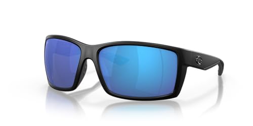 Costa Man Sunglasses Blackout Frame, Blue Mirror Lenses, 64MM