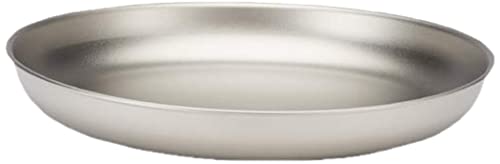 Snow Peak Titanium Trek Plate - Ultralight, Durable Camping Plate - Outdoor Kitchen Essential for Backpacking & Camping - 18 cm
