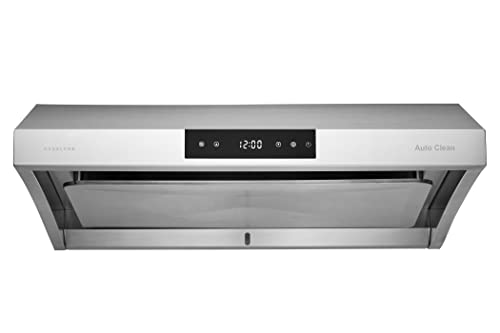 Hauslane | Chef Series Range Hood 30' PS38 PRO PERFORMANCE Stainless Steel Slim Under Cabinet Range Hood Design | Steam Auto Clean, Touch Panel | Superior Perimeter Aspiration Extraction